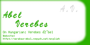 abel verebes business card